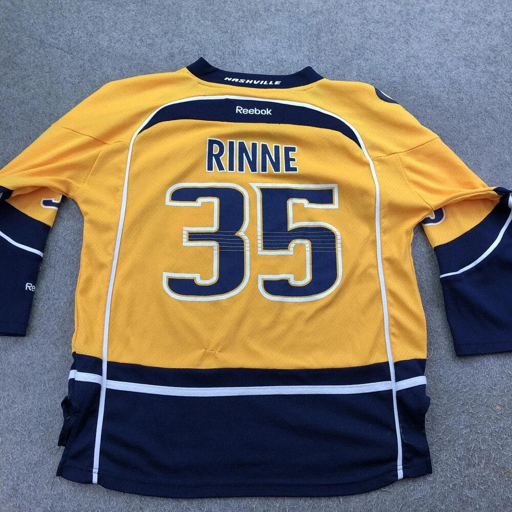Nashville Predators Jersey Boys Large NHL Hockey Reebok Rinne 35 L/XL